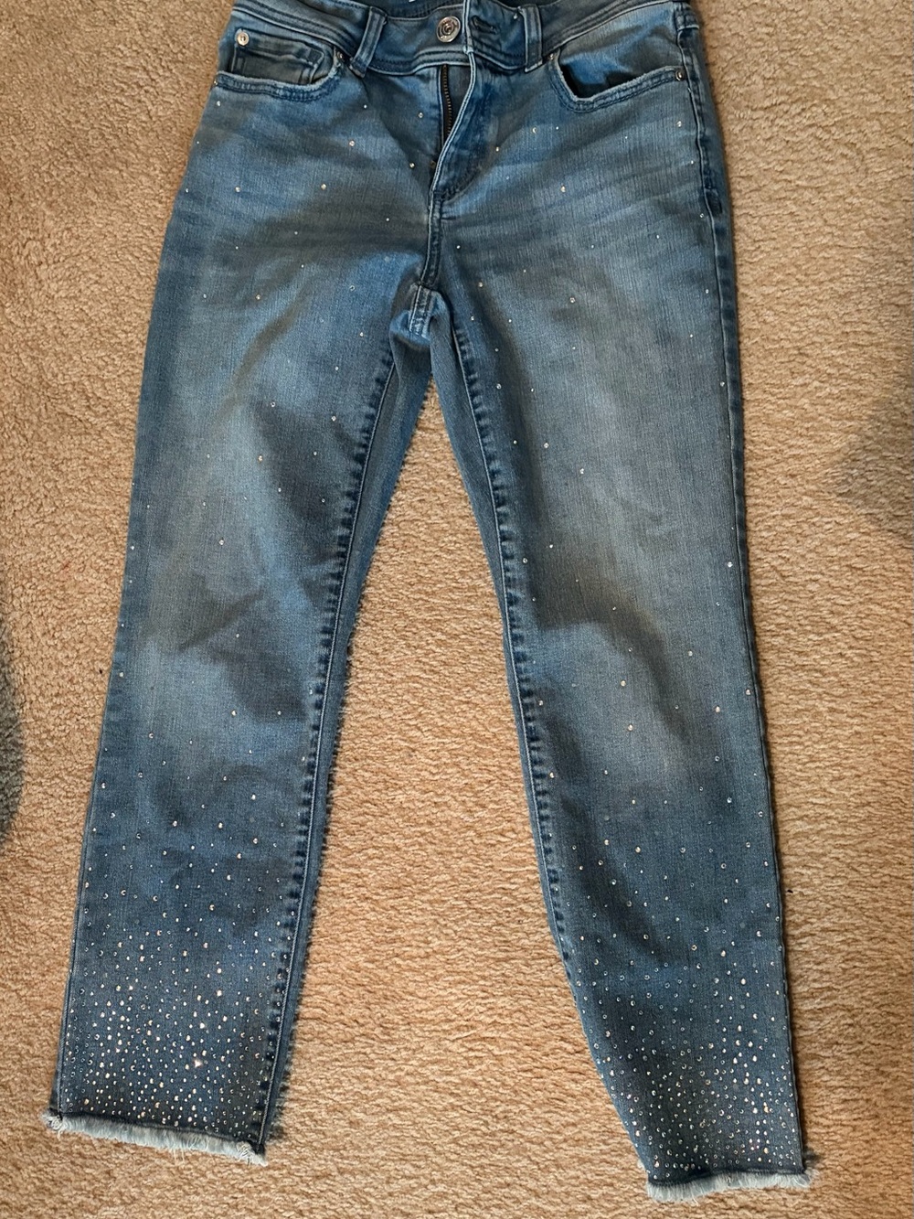 INC International Concepts Blue Jeweled Ankle Skinny Jeans